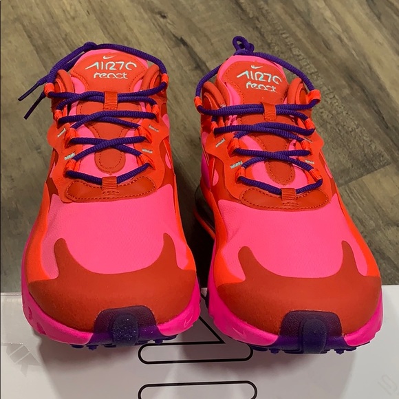 NIKE AIR MAX 270 REACT Mystic Red/Bright Crimson - Picture 10 of 16